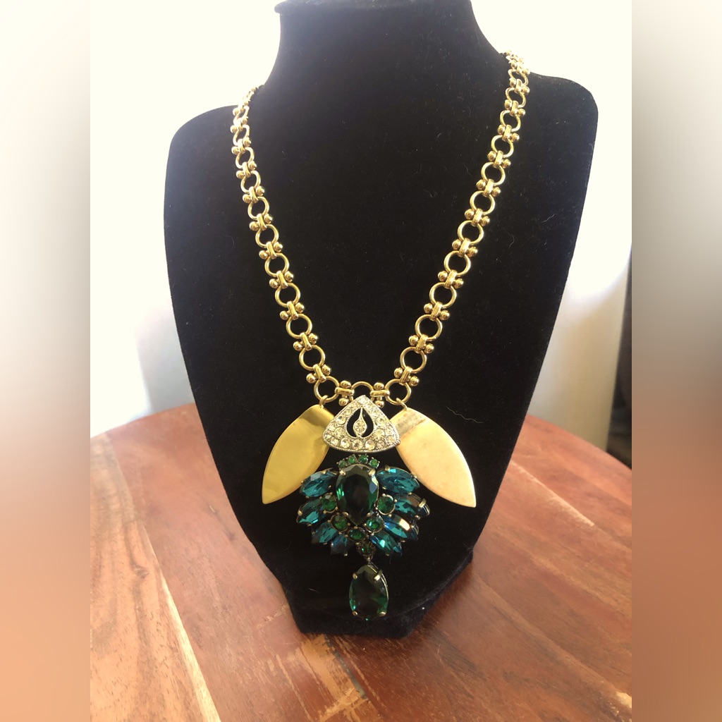 Lulu Frost For J Crew Blue And Gold Necklace 85$